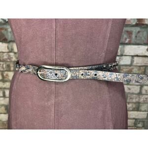 Nine west belt braided sparkly animal print y2k bronze black gold